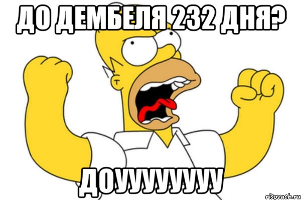 до дембеля 232 дня? доуууууууу, Мем Разъяренный Гомер