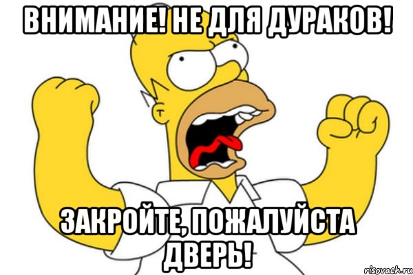 внимание! не для дураков! закройте, пожалуйста дверь!, Мем Разъяренный Гомер