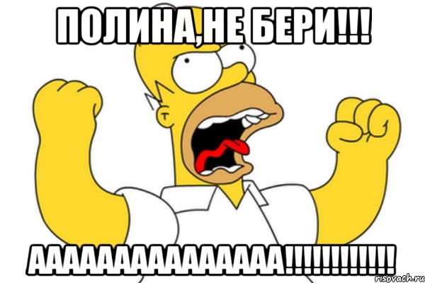 Полина,не бери!!! Ааааааааааааааа!!!!!!!!!!!!, Мем Разъяренный Гомер