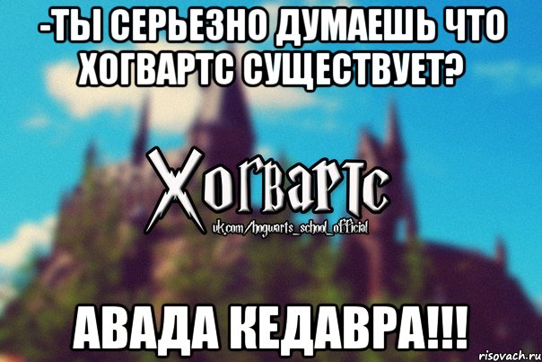 -Ты серьезно думаешь что Хогвартс существует? АВАДА КЕДАВРА!!!, Мем Хогвартс