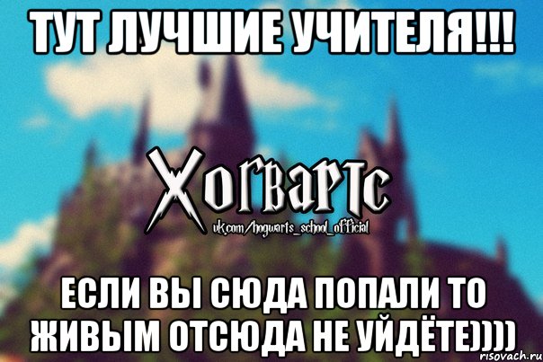 Тут лучшие учителя!!! Если вы сюда попали то живым отсюда не уйдёте)))), Мем Хогвартс