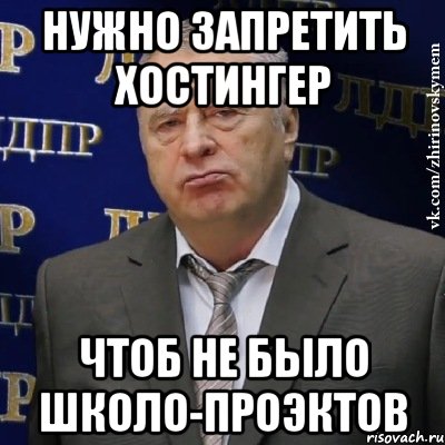 нужно запретить Хостингер чтоб не было школо-проЭктов, Мем Хватит это терпеть (Жириновский)