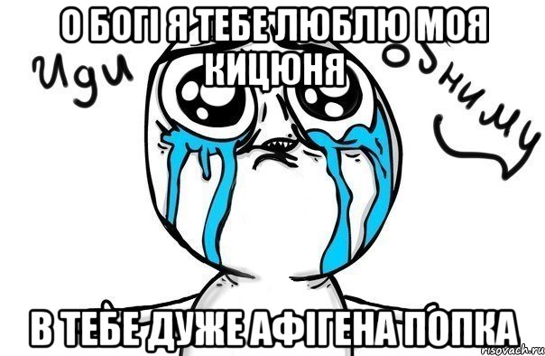 О богі я тебе люблю моя кицюня в тебе дуже афігена попка, Мем Иди обниму