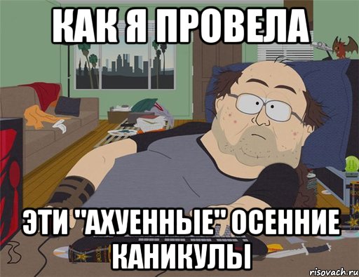 Как я провела Эти "ахуенные" осенние каникулы, Мем   Задрот south park