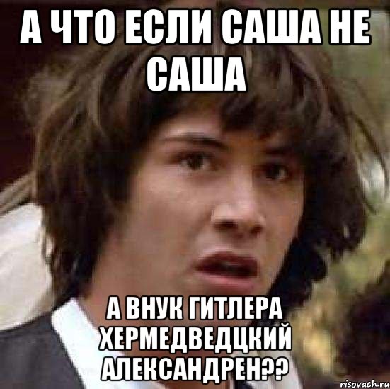 А ЧТО ЕСЛИ САША НЕ САША А ВНУК ГИТЛЕРА ХЕРМЕДВЕДЦКИЙ АЛЕКСАНДРЕН??, Мем А что если (Киану Ривз)