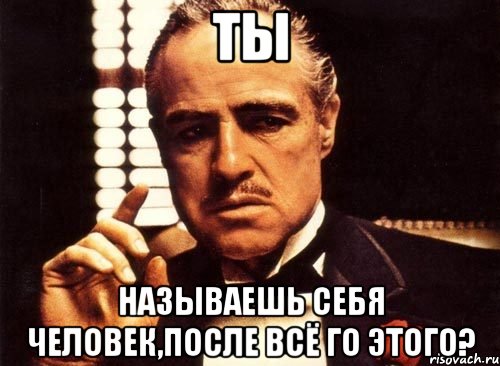 ты называешь себя человек,после всё го этого?, Мем крестный отец