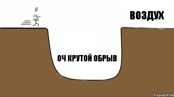 Оч крутой обрыв Воздух