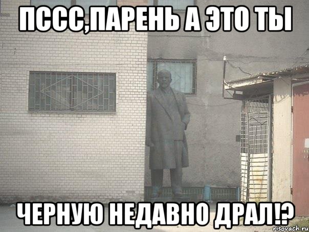 пссс,парень а это ты черную недавно драл!?, Мем  Ленин за углом (пс, парень)