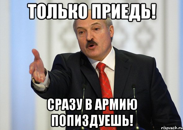 Только приедь! Сразу в армию попиздуешь!, Мем лукашенко