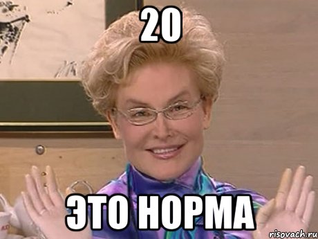 20 это норма, Мем Елена Малышева