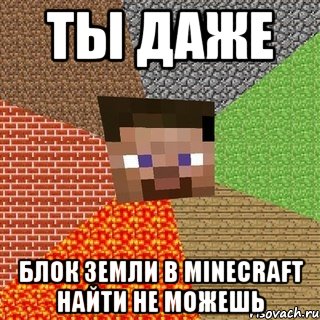 Ты даже Блок земли в minecraft найти не можешь, Мем Миникрафтер