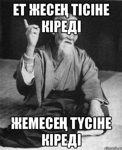 Ет жесең тiсiне кiредi Жемесең түсіне кіреді, Мем Монах-мудрец (сэнсей)