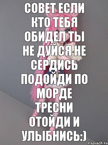 СОВЕТ ЕСЛИ КТО ТЕБЯ ОБИДЕЛ ТЫ НЕ ДУЙСЯ НЕ СЕРДИСЬ ПОДОЙДИ ПО МОРДЕ ТРЕСНИ ОТОЙДИ И УЛЫБНИСЬ:), Комикс монстер хай новая ученица