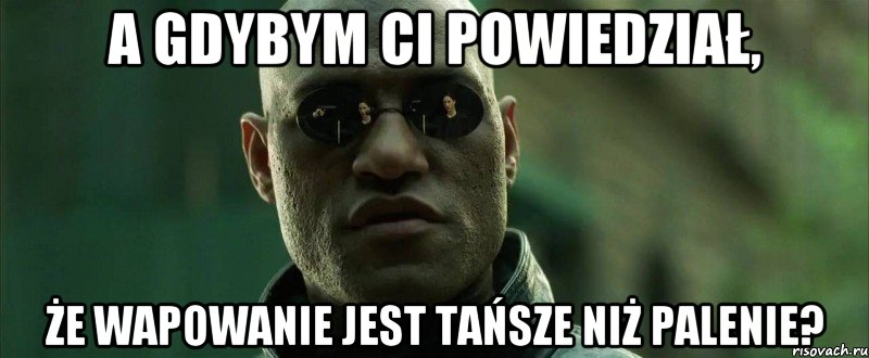 A gdybym ci powiedział, że wapowanie jest tańsze niż palenie?, Мем  морфеус