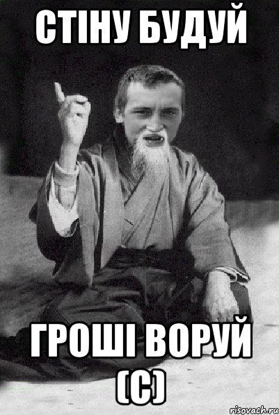 СТІНУ БУДУЙ ГРОШІ ВОРУЙ (с), Мем Мудрий паца