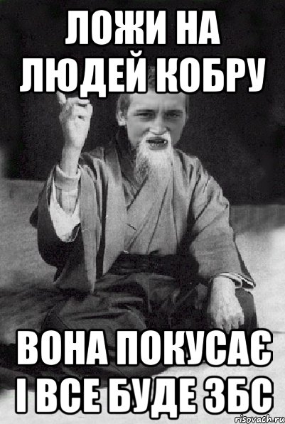 ложи на людей кобру вона покусає і все буде збс, Мем Мудрий паца