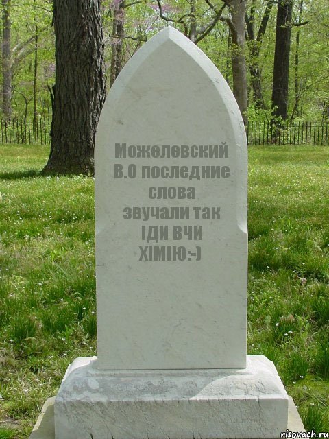 Можелевский В.О последние слова звучали так ІДИ ВЧИ ХІМІЮ:-), Комикс  Надгробие