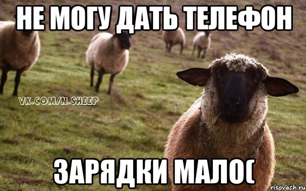 не могу дать телефон зарядки мало(, Мем  Наивная Овца