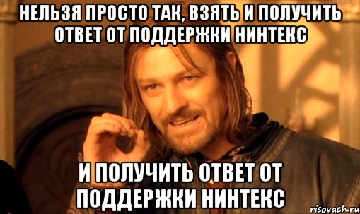 нельзя просто так, взять и получить ответ от поддержки нинтекс и получить ответ от поддержки нинтекс, Мем Нельзя просто так взять и (Боромир мем)