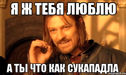 Я ж тебя люблю а ты что как сукападла, Мем Нельзя просто так взять и (Боромир мем)