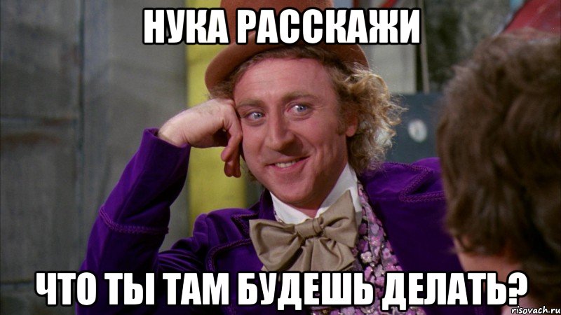 Нука расскажи что ты там будешь делать?, Мем Ну давай расскажи (Вилли Вонка)