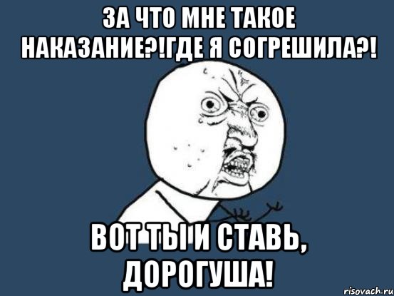 За что мне такое наказание?!Где я согрешила?! Вот ты и ставь, дорогуша!, Мем Ну почему