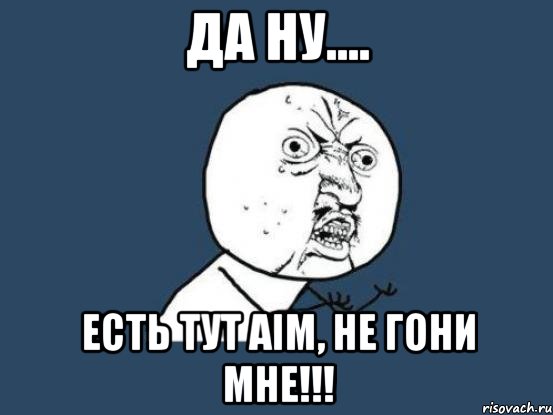 Да ну.... ЕСТЬ ТУТ AIM, НЕ ГОНИ МНЕ!!!, Мем Ну почему