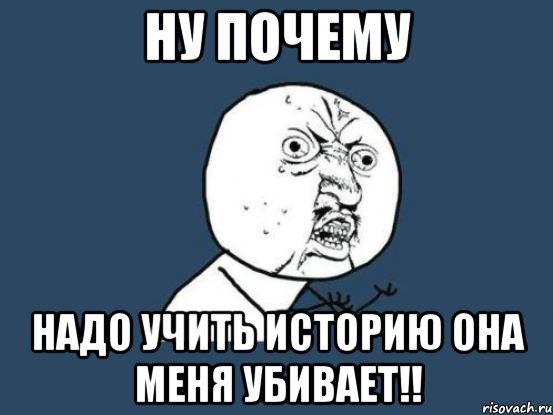 НУ ПОЧЕМУ надо учить историю она меня убивает!!, Мем Ну почему