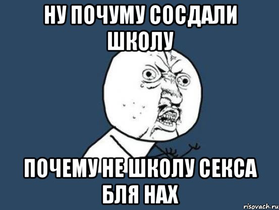 ну почуму сосдали ШКОЛУ почему не ШКОЛУ СЕКСА БЛЯ НАХ, Мем Ну почему