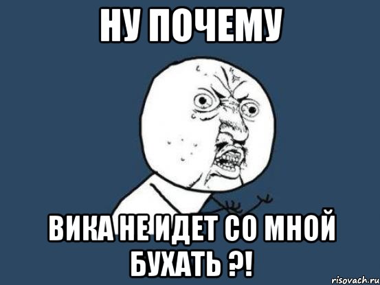 НУ ПОЧЕМУ ВИКА НЕ ИДЕТ СО МНОЙ БУХАТЬ ?!, Мем Ну почему