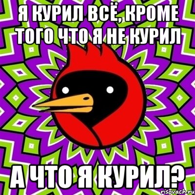 я курил всё, кроме того что я не курил а что я курил?, Мем Омская птица