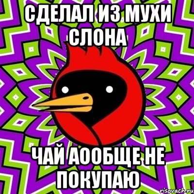 Сделал из мухи слона Чай аообще не покупаю, Мем Омская птица