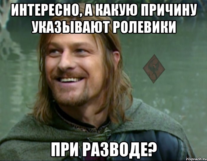 интересно, а какую причину указывают ролевики при разводе?, Мем ОР Тролль Боромир