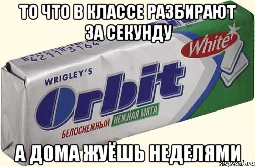 то что в классе разбирают за секунду а дома жуёшь неделями, Мем орбит