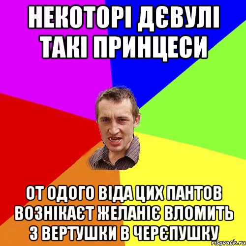 некоторі дєвулі такі принцеси от одого віда цих пантов вознікаєт желаніє вломить з вертушки в черєпушку, Мем Чоткий паца