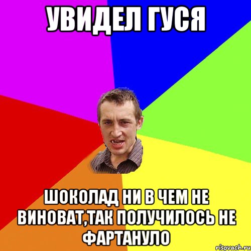 увидел гуся шоколад ни в чем не виноват,так получилось не фартануло, Мем Чоткий паца