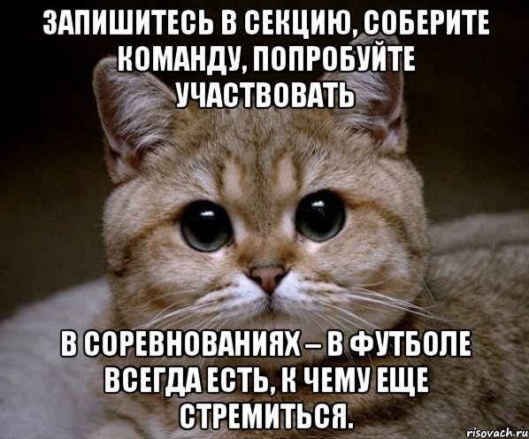 Запишитесь в секцию, соберите команду, попробуйте участвовать в соревнованиях – в футболе всегда есть, к чему еще стремиться., Мем Пидрила Ебаная