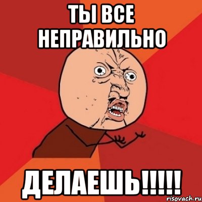 Ты все неправильно делаешь!!!!!, Мем Почему