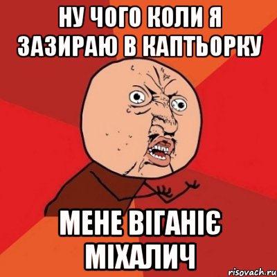 ну чого коли я зазираю в каптьорку мене віганіє міхалич, Мем Почему