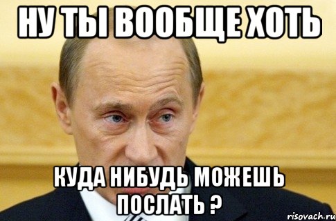 ну ты вообще хоть куда нибудь можешь послать ?, Мем путин