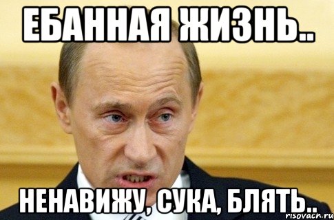 ебанная жизнь.. ненавижу, сука, блять.., Мем путин