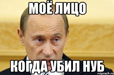 Моё лицо Когда убил нуб, Мем путин