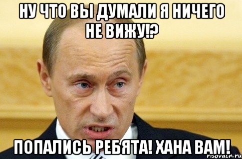 ну что вы думали я ничего не вижу!? попались ребята! хана вам!, Мем путин