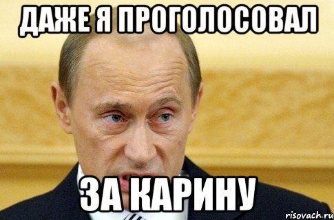 Даже я проголосовал за Карину, Мем путин