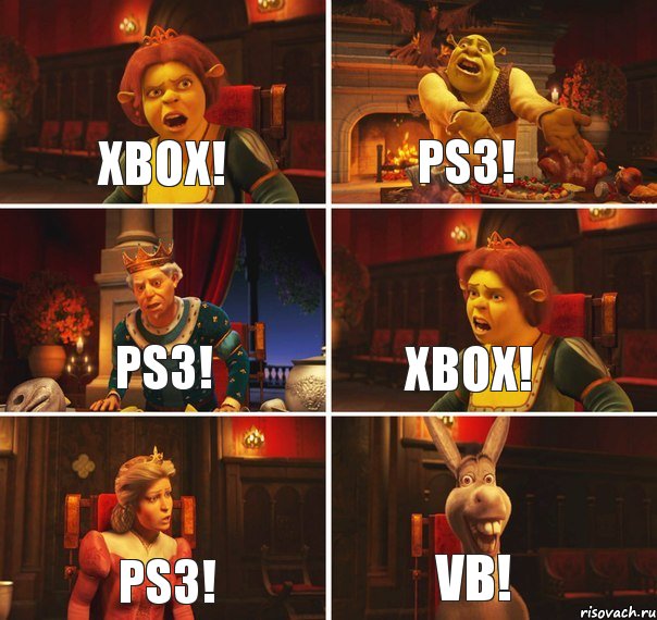 XBOX! PS3! PS3! XBOX! PS3! VB!, Комикс  Шрек Фиона Гарольд Осел