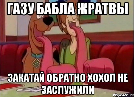 Газу бабла жратвы Закатай обратно хохол не заслужили, Мем Скуби ду