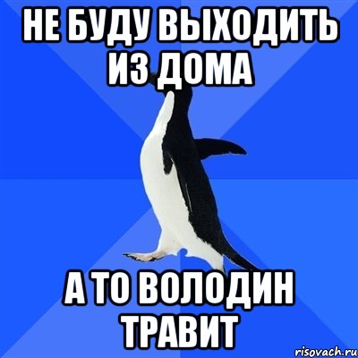 Не буду выходить из дома А то Володин травит, Мем  Социально-неуклюжий пингвин