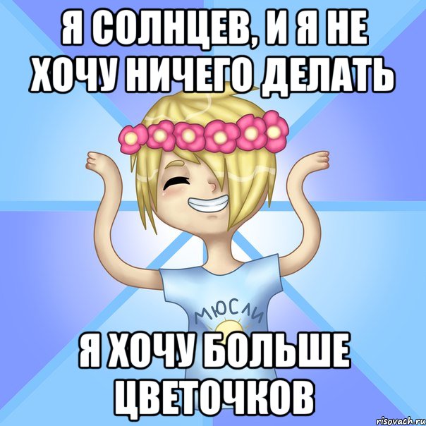 я Солнцев, и я не хочу ничего делать я хочу больше Цветочков, Мем Солнцев