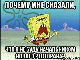 Почему мне сказали, Что я не буду начальником нового ресторана?, Мем Спанч Боб плачет