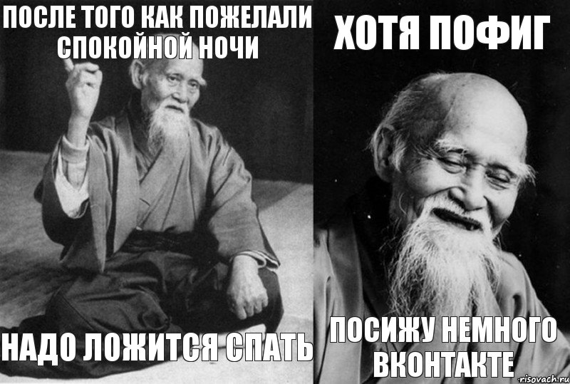 после того как пожелали спокойной ночи надо ложится спать хотя пофиг посижу немного вконтакте, Комикс Мудрец-монах (4 зоны)